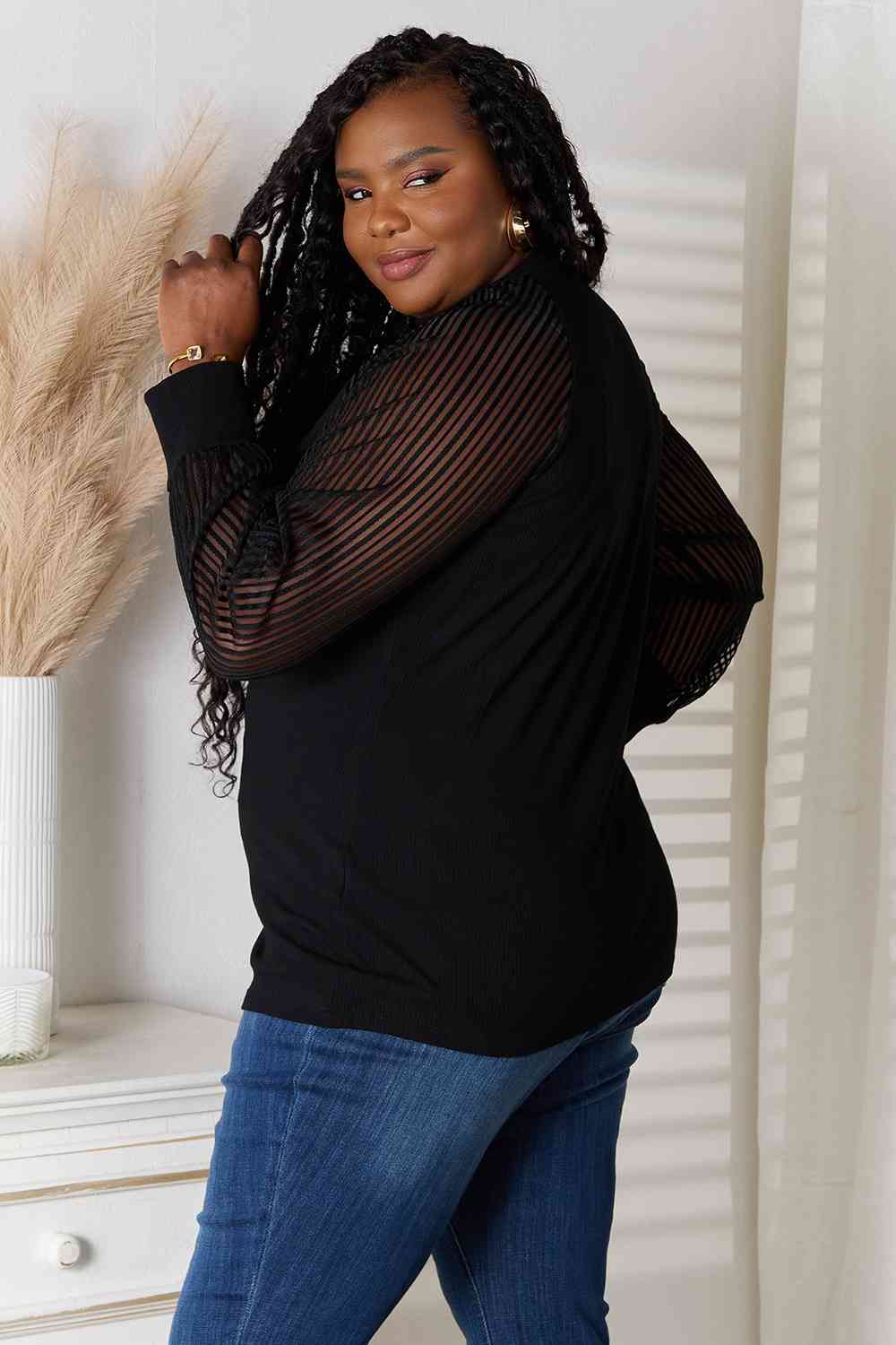 Timeless Sheer Sleeve Blouse