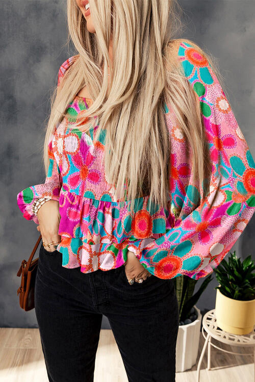Hope Floral Balloon Sleeve Blouse