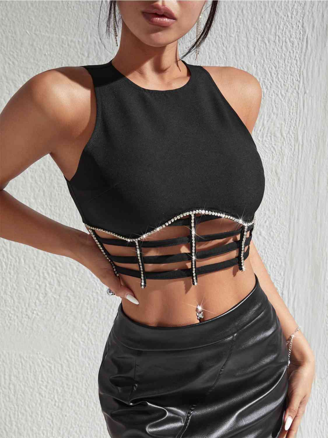 Monroe Rhinestone Crop Top
