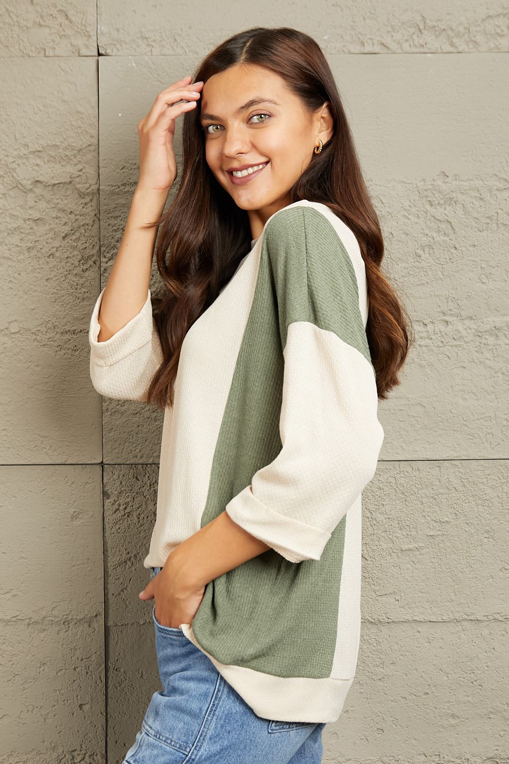 Flaunt It Tri-Color Blouse