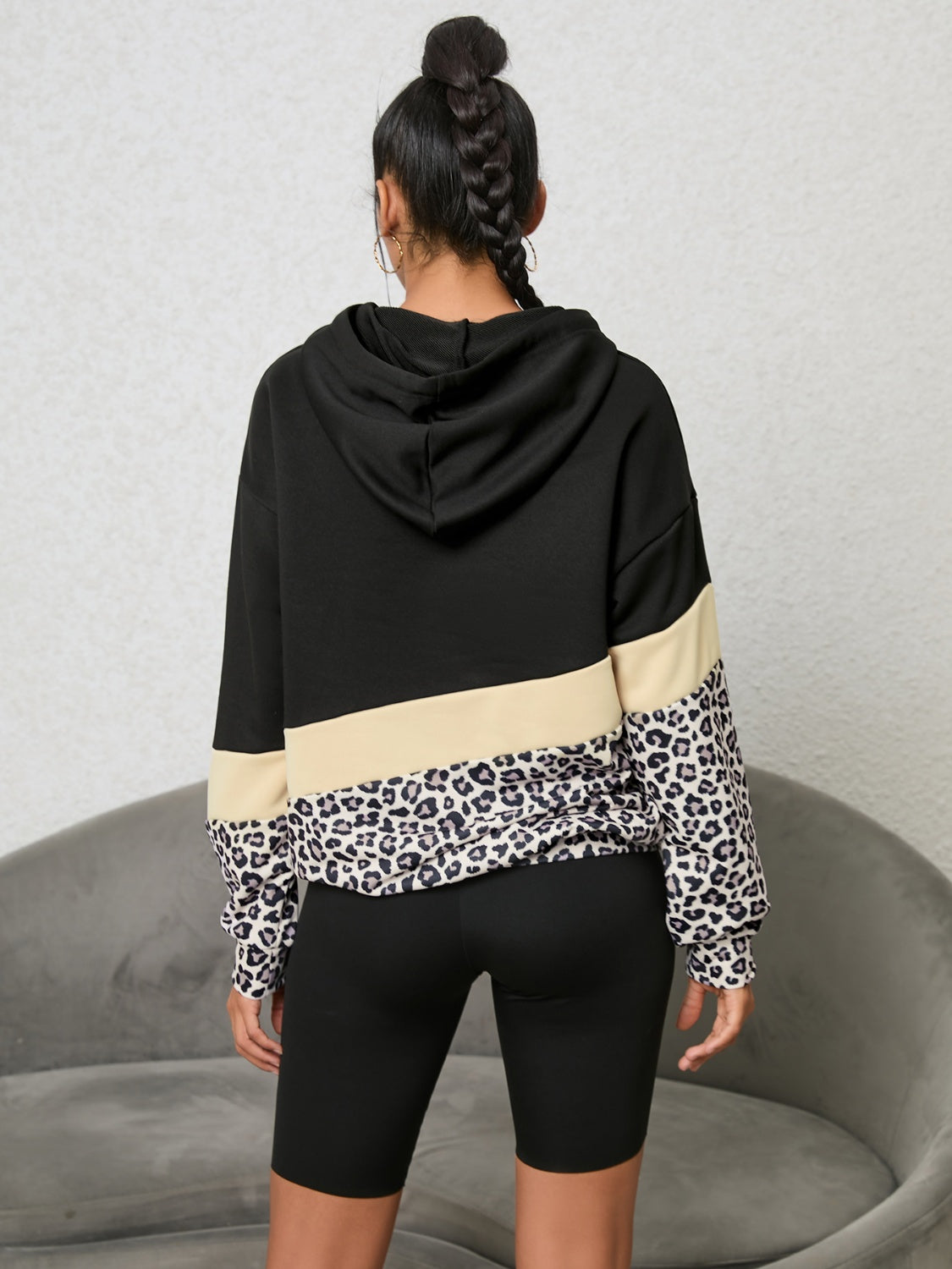 Wild Thing Leopard Color Block Hoodie