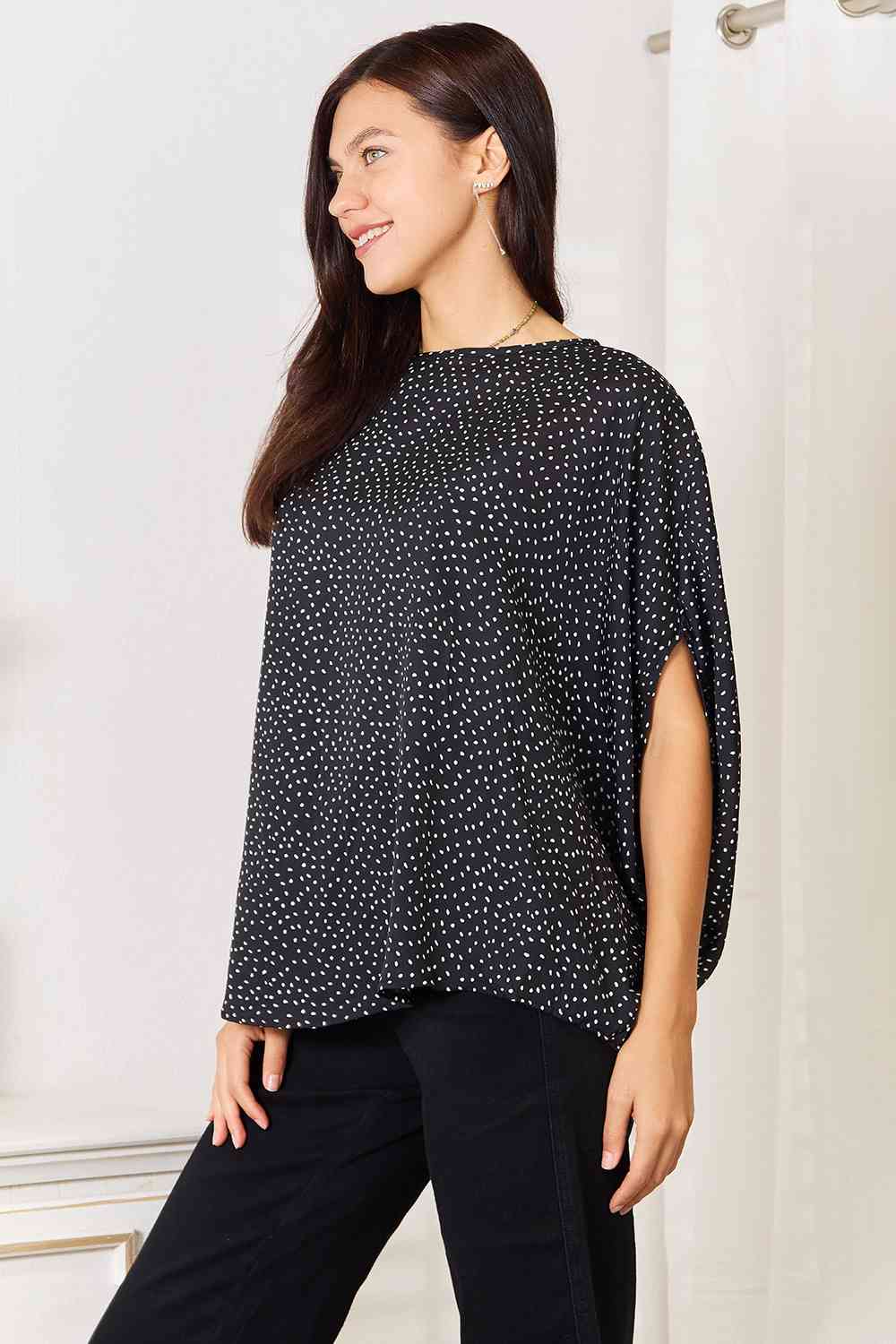 Estelle Dolman Sleeve Round Neck Blouse