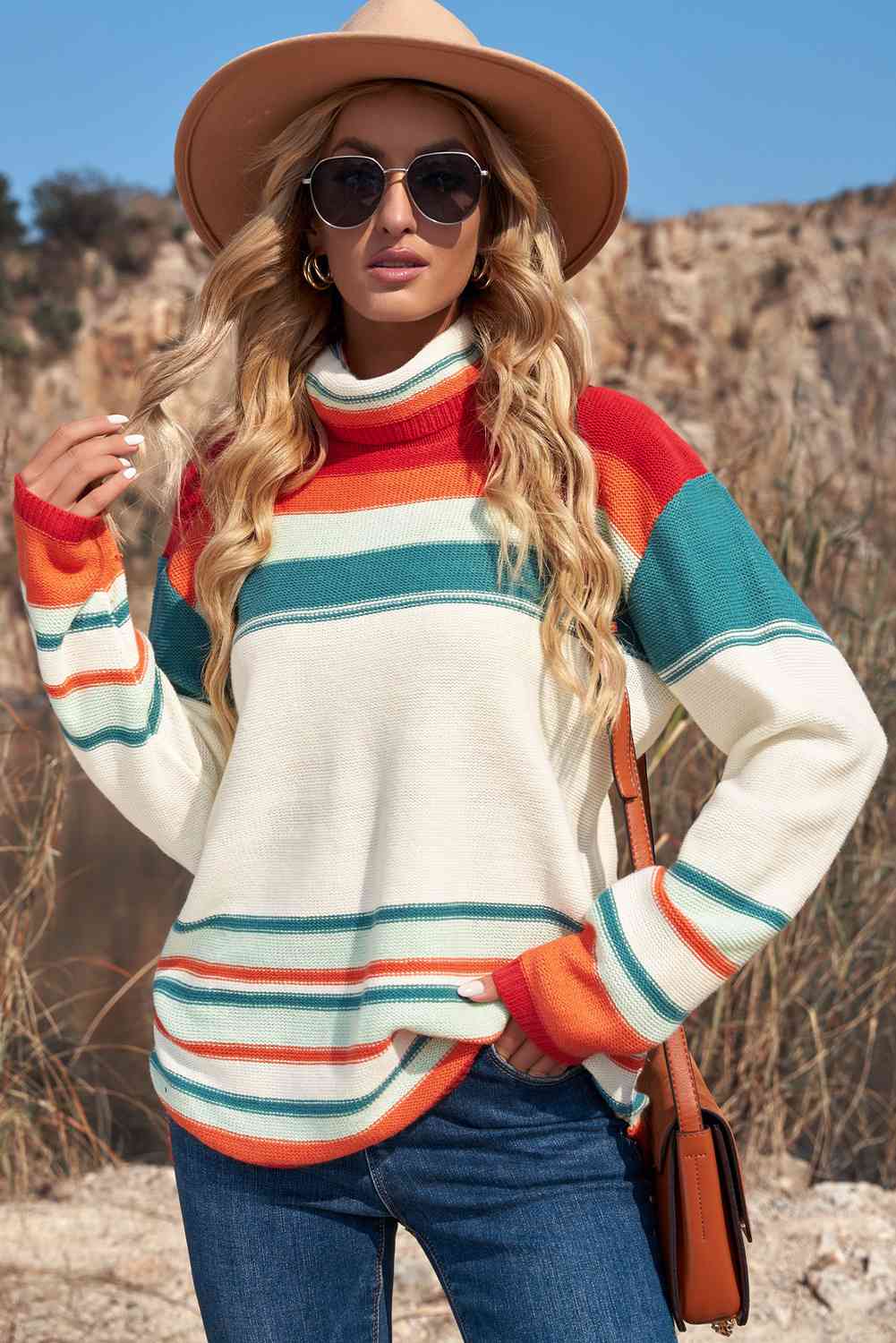 Casey Striped Turtleneck Sweater
