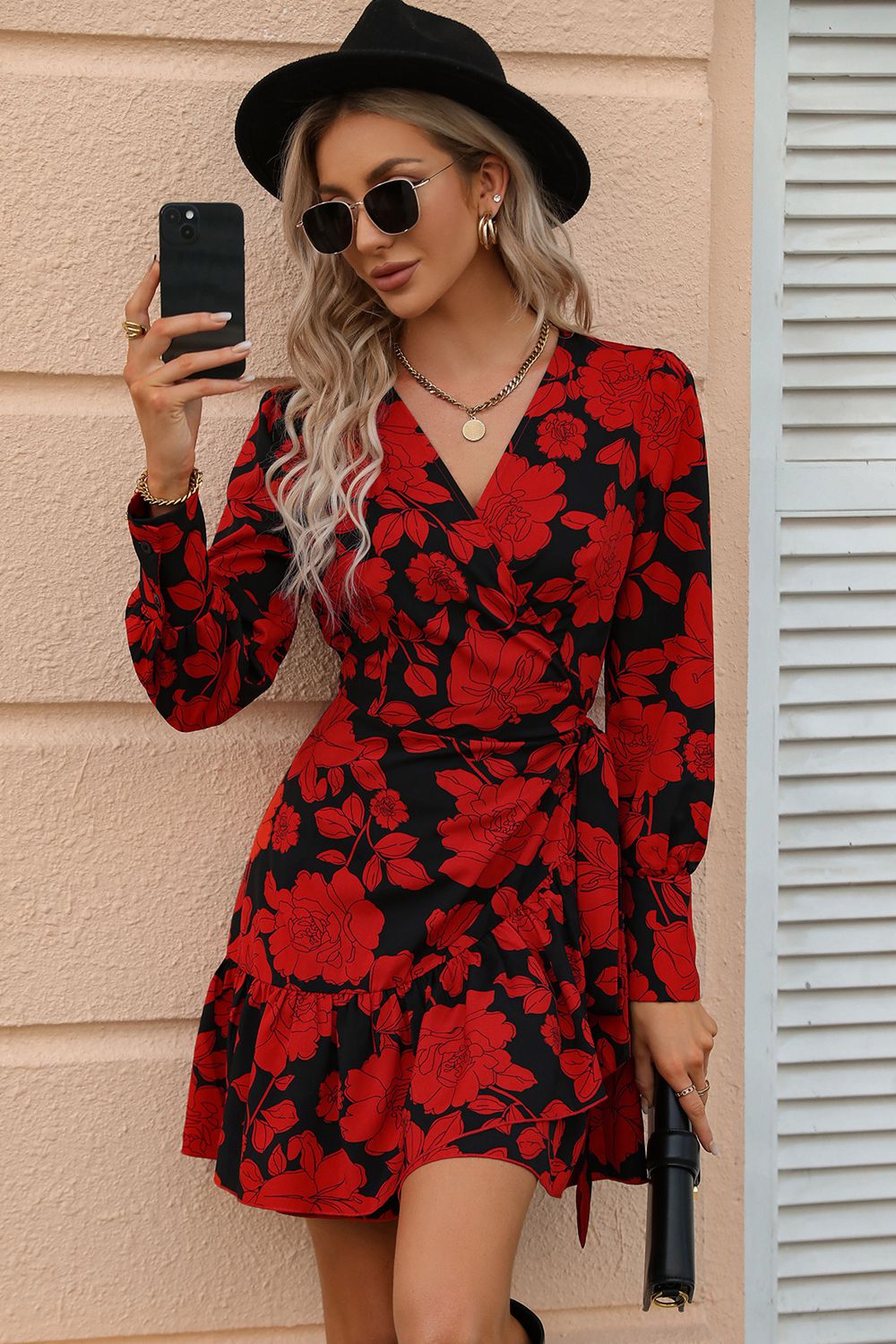 Bellerose Floral Tie Waist Mini Dress
