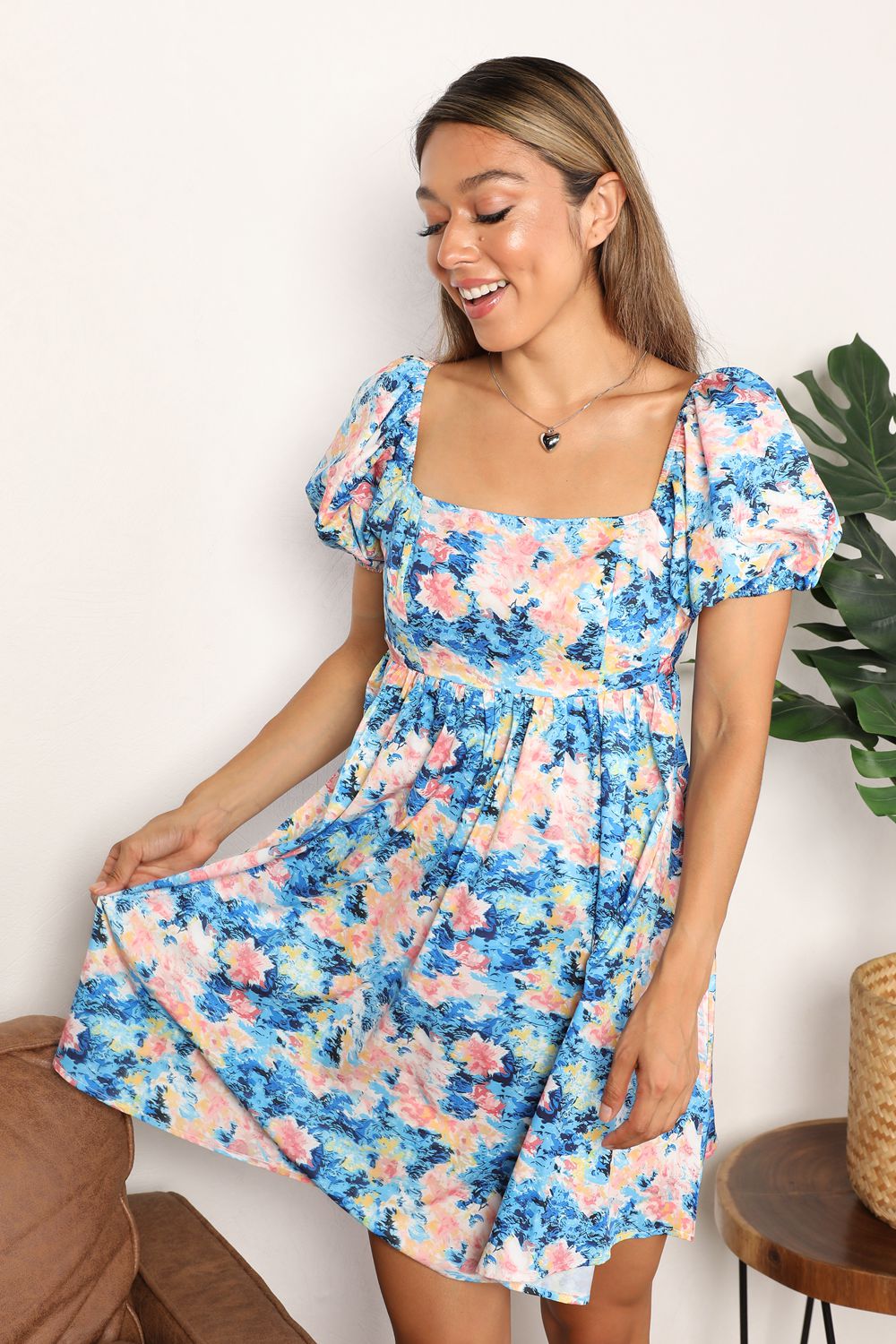 Sarah Floral Puff Sleeve Mini Dress