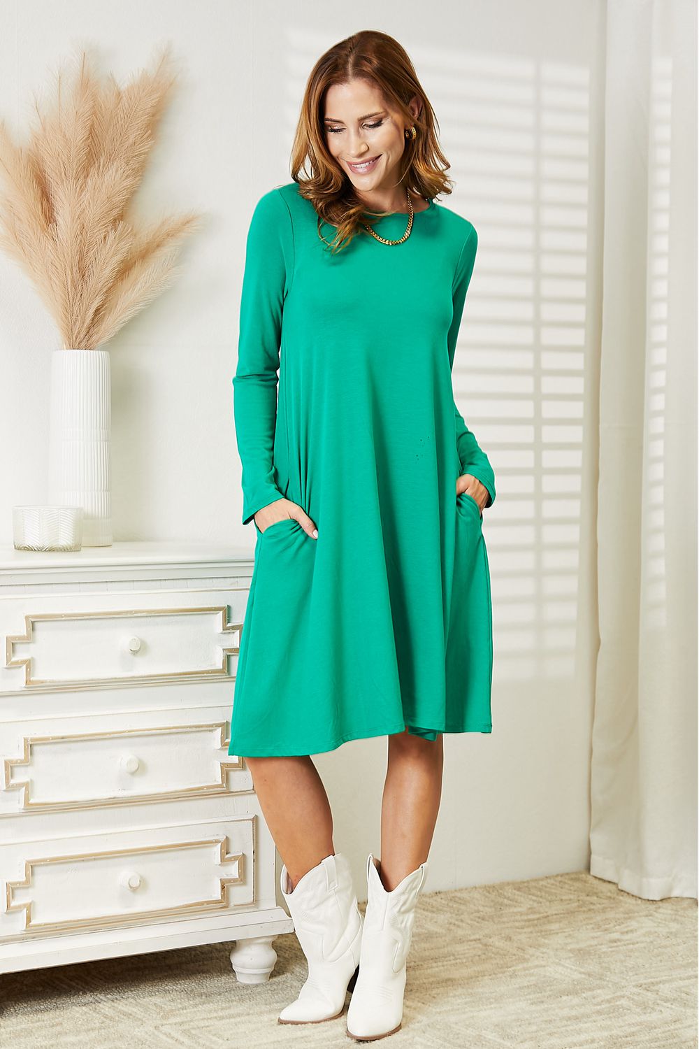 Celia Long Sleeve Flare Dress