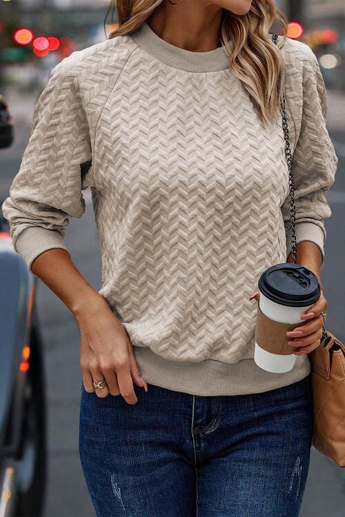 Layla Textured Long Sleeve Sweatshirt
