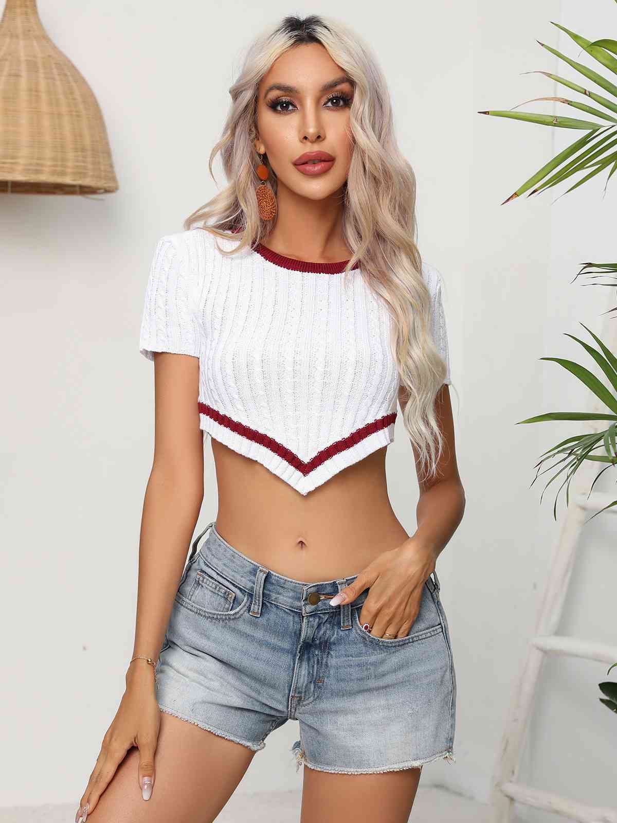Joy Cropped Knit Top