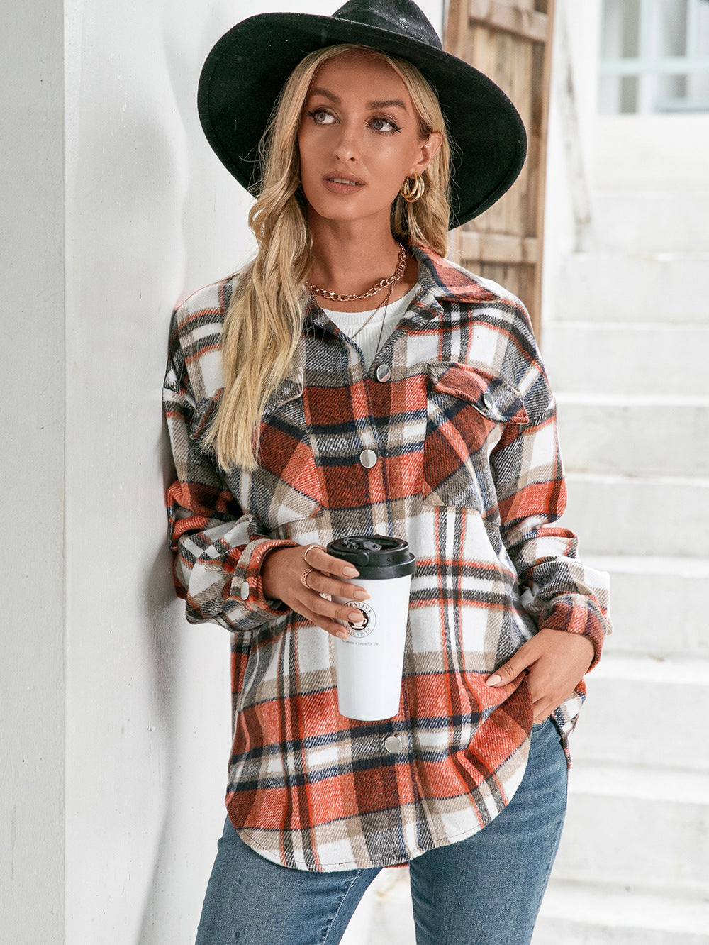 Meet You Outside Plaid Shacket