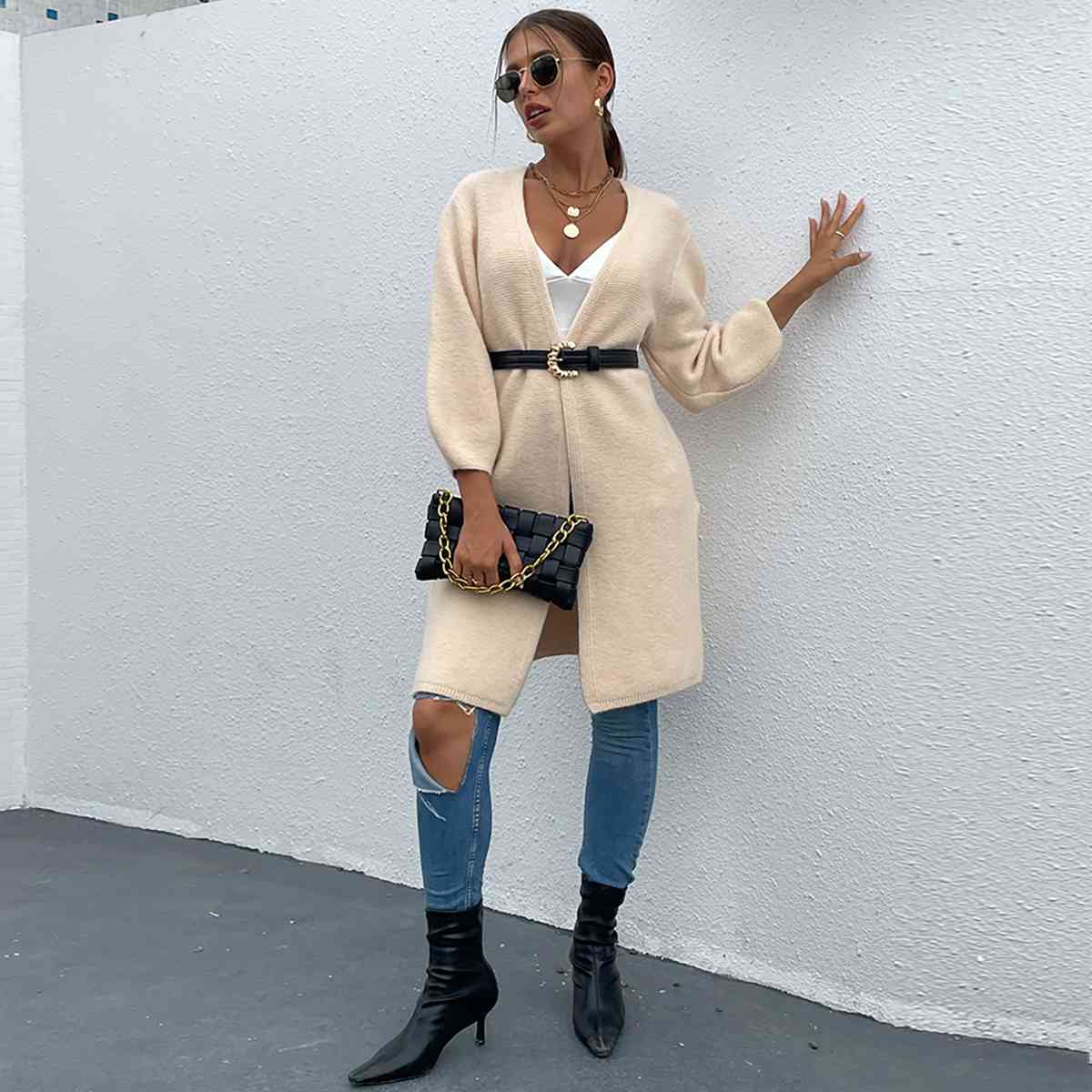 Miranda Open Front Long Sleeve Cardigan