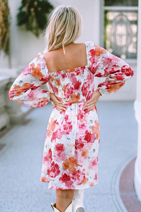 Penelope Floral Smocked Long Sleeve Dress
