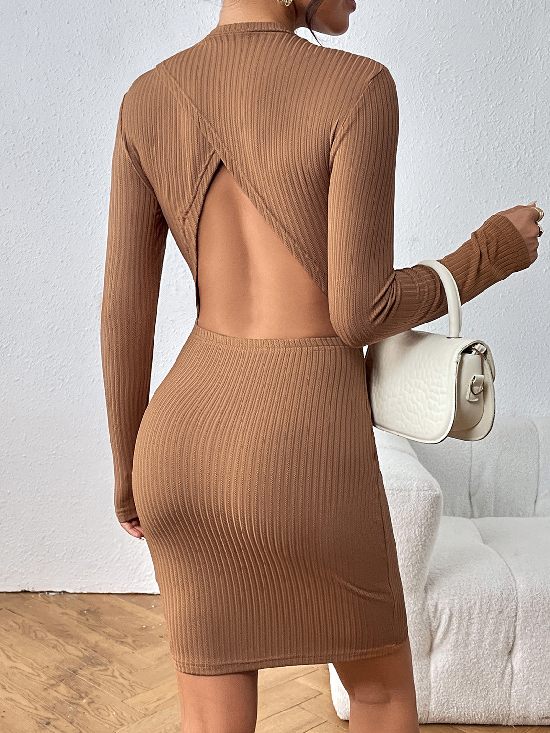 Caroline Ribbed Mini Dress