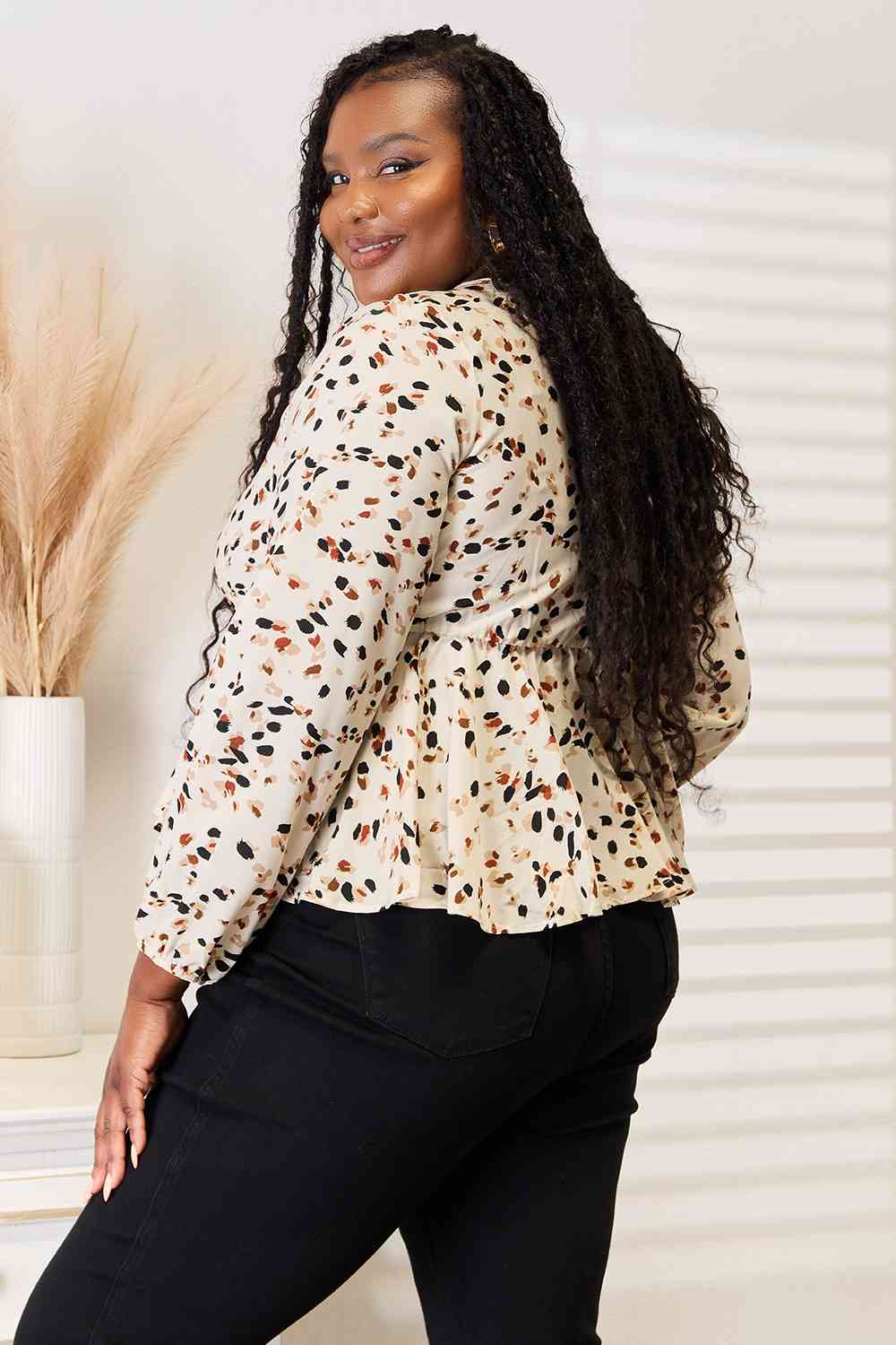 Marseille Tied Peplum Blouse