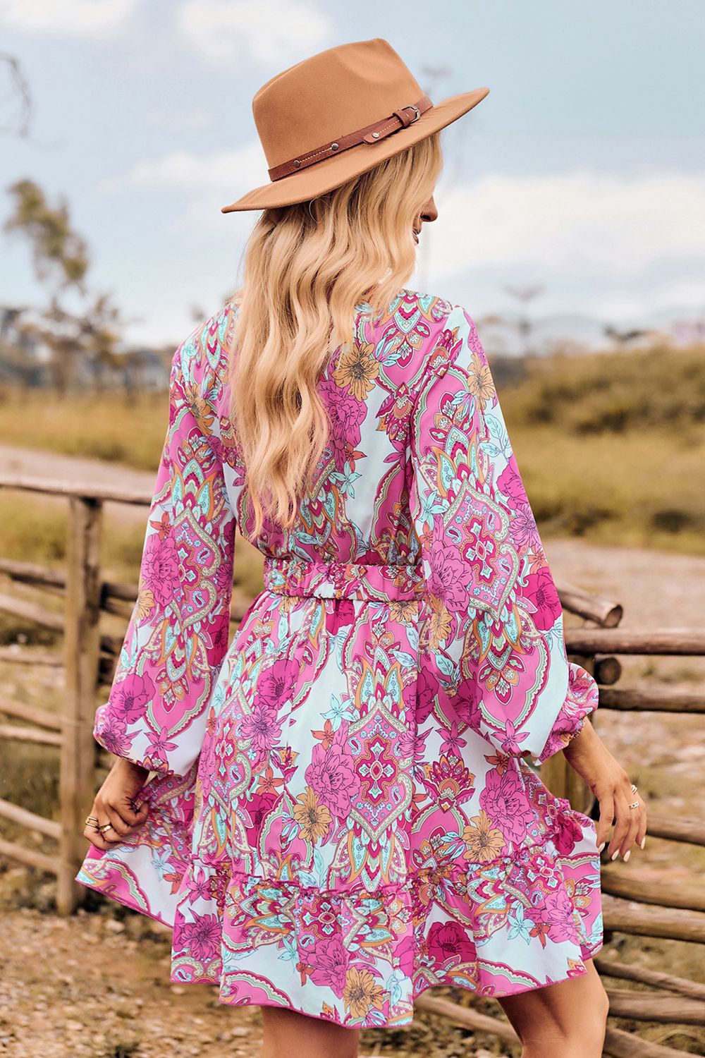 Harvest Day Long Sleeve Mini Dress