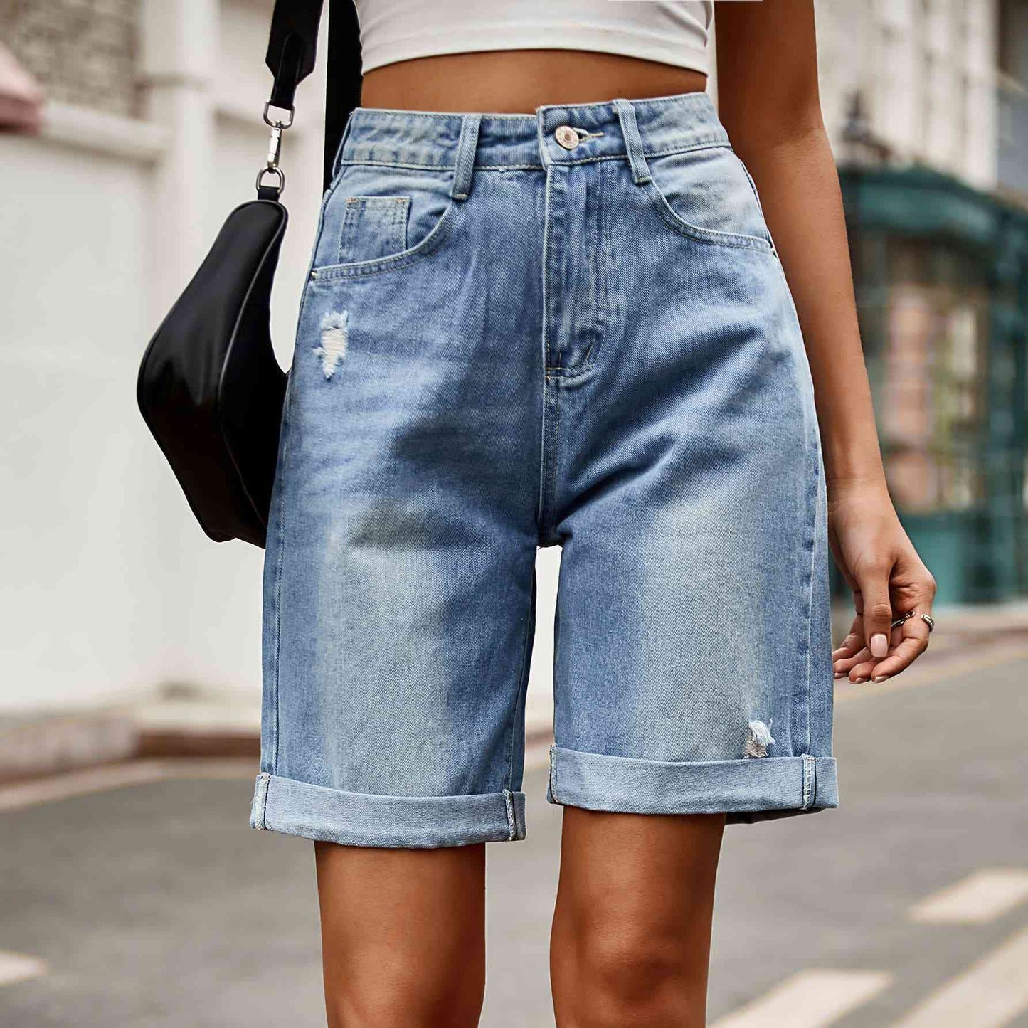 Tiana Distressed Denim Shorts