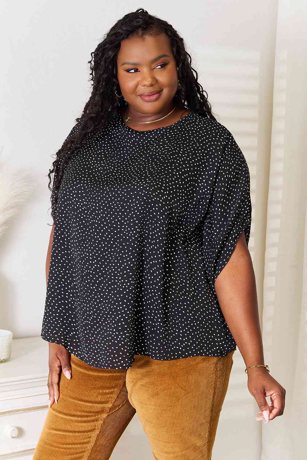 Estelle Dolman Sleeve Round Neck Blouse