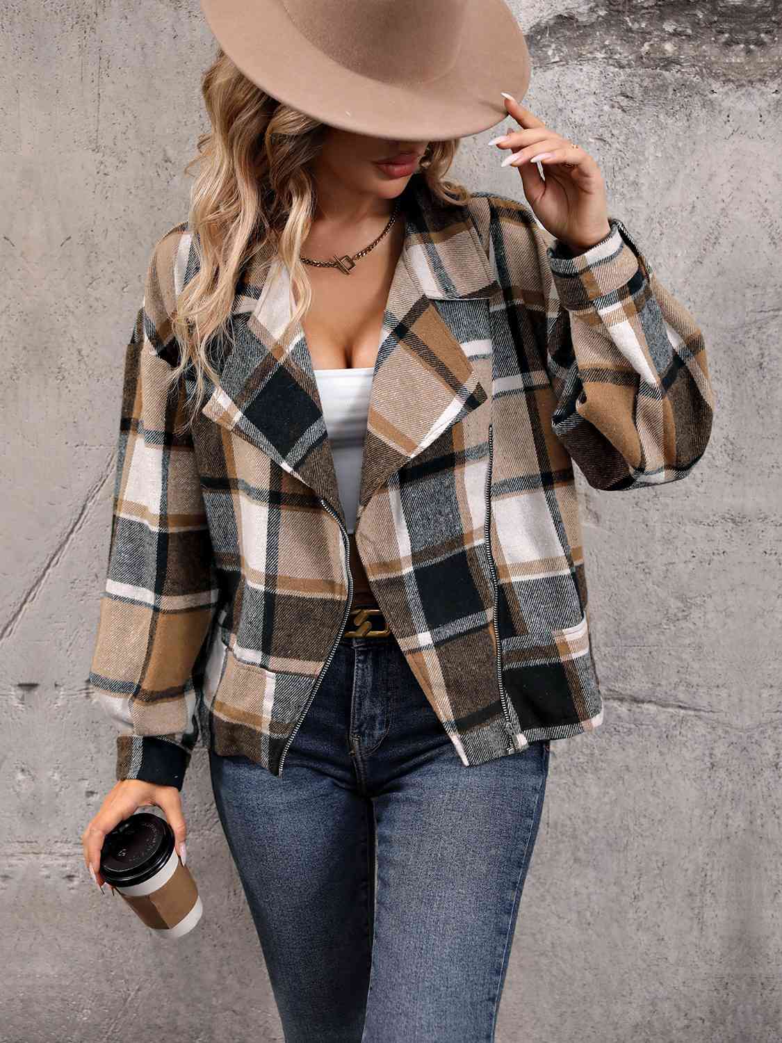 Clara Plaid Long Sleeve Jacket