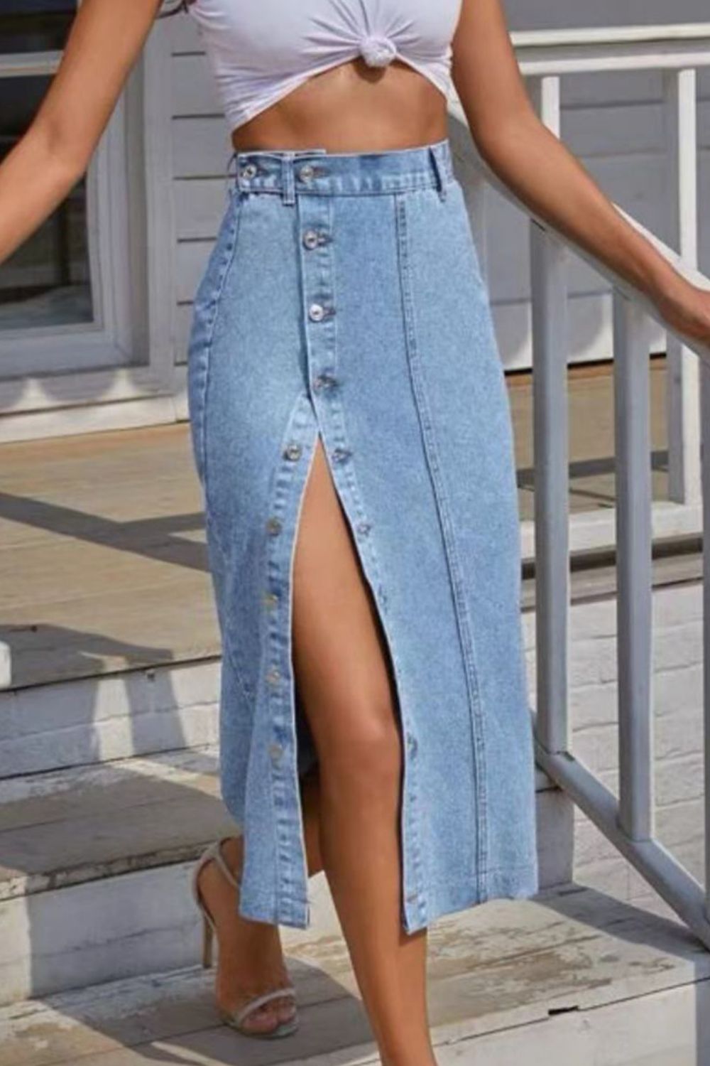 Elouise Denim Midi Skirt
