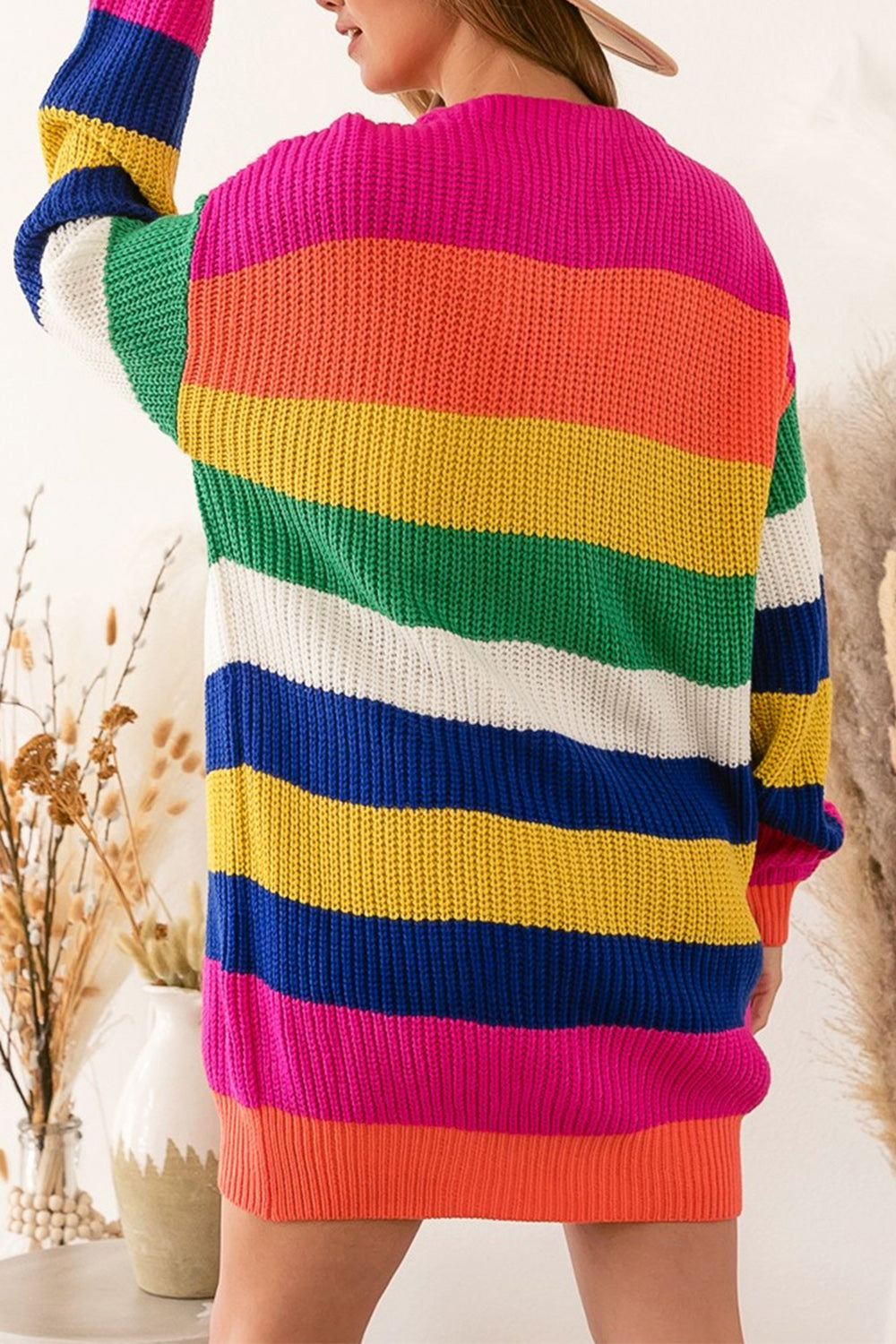 Splash Of Color Striped Cardigan