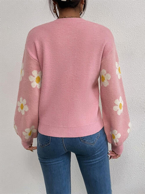 Luna Flower Lantern Sleeve Sweater