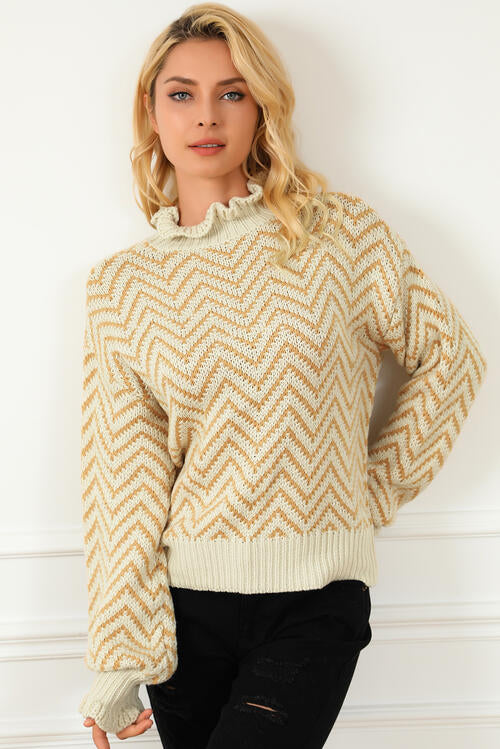 Adaline Mock Neck Drop Shoulder Sweater
