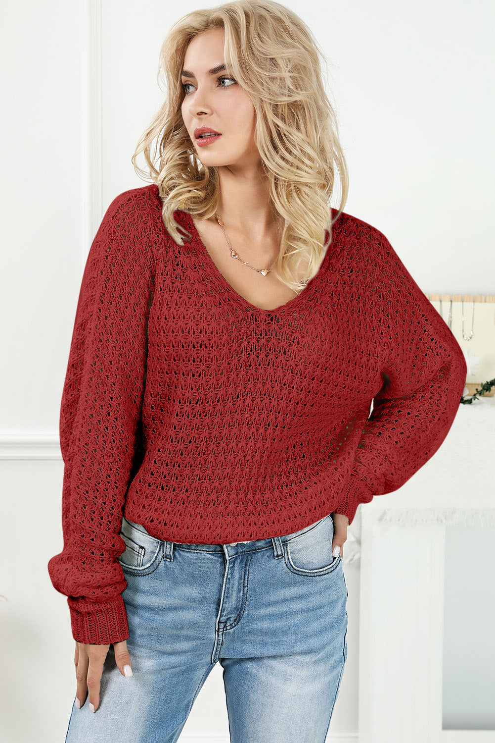 Modern Day V-Neck Knit Top