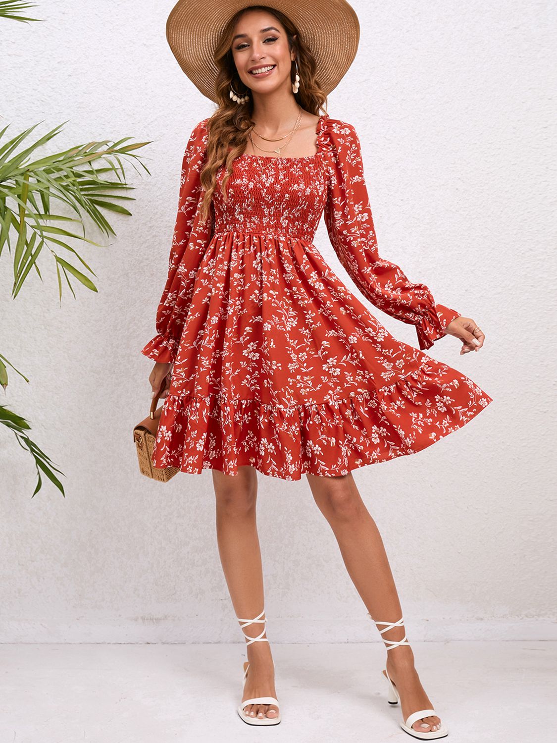 Inara Floral Smocked Mini Dress