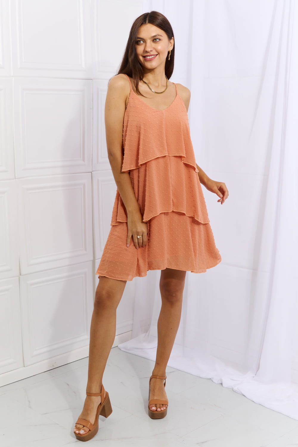 Time To Travel Ruffle Mini Dress