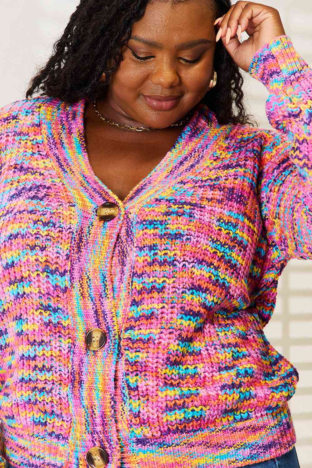 Colorful V-Neck Cardigan