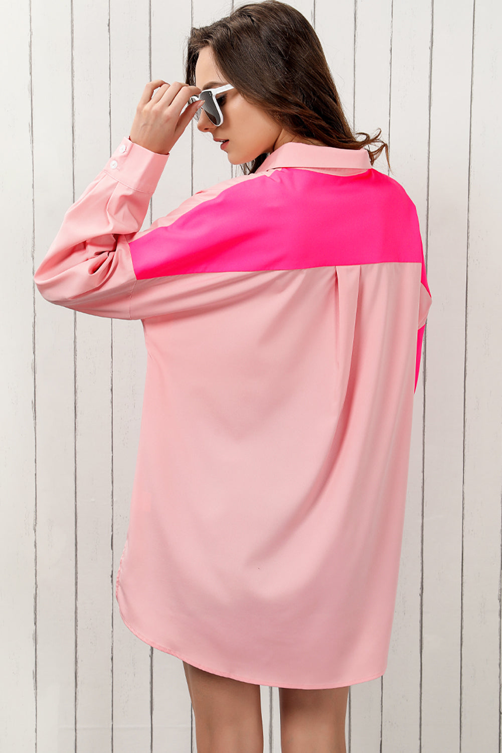 Tone Of Voice Color Block Longline Shirt