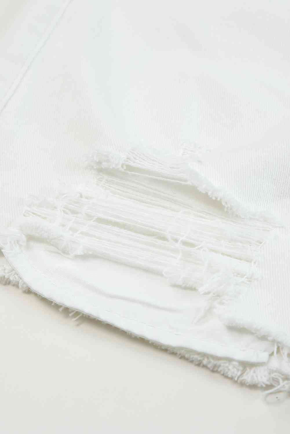 Madilyn Frayed Hem Distressed Denim Shorts