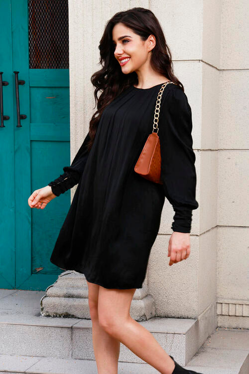 Rachel Ruched Long Sleeve Mini Dress