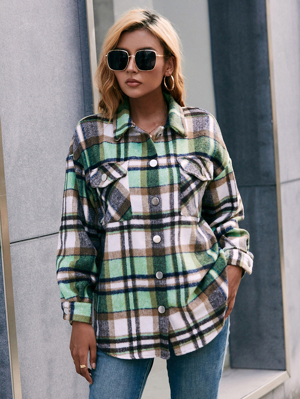 Meet You Outside Plaid Shacket