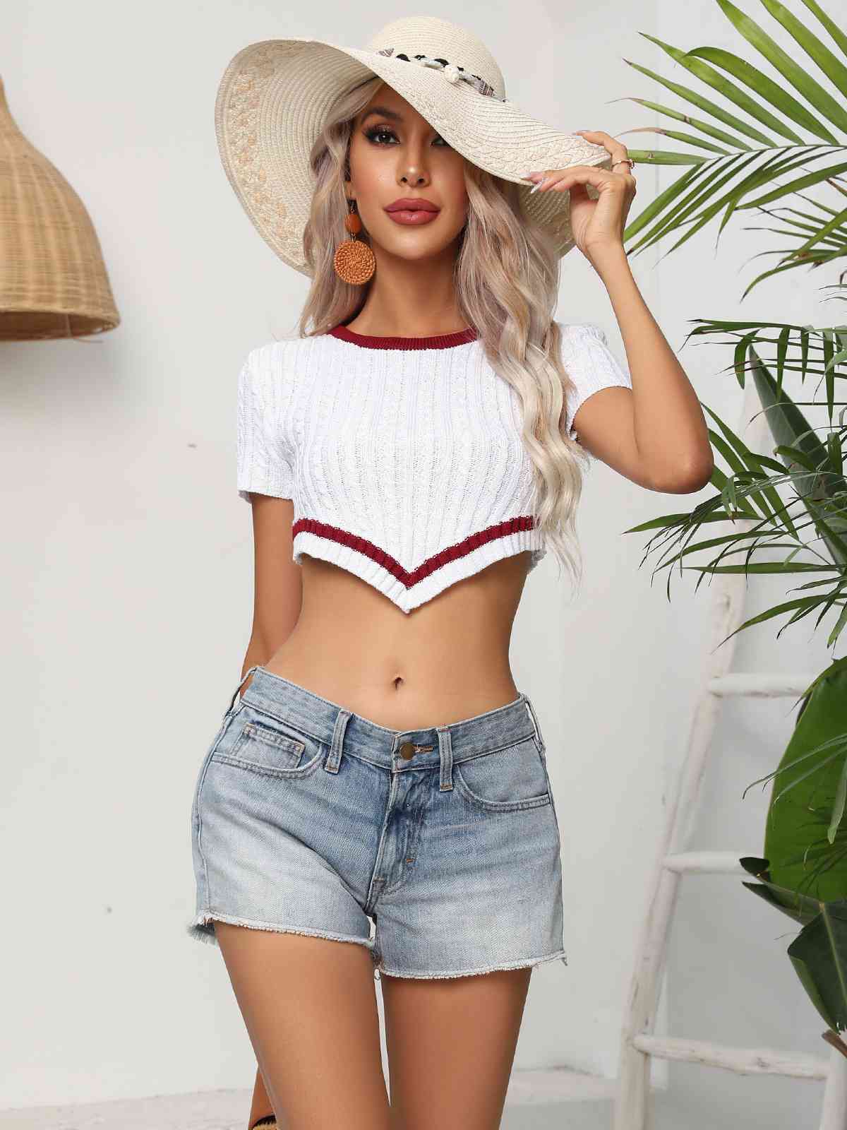 Joy Cropped Knit Top
