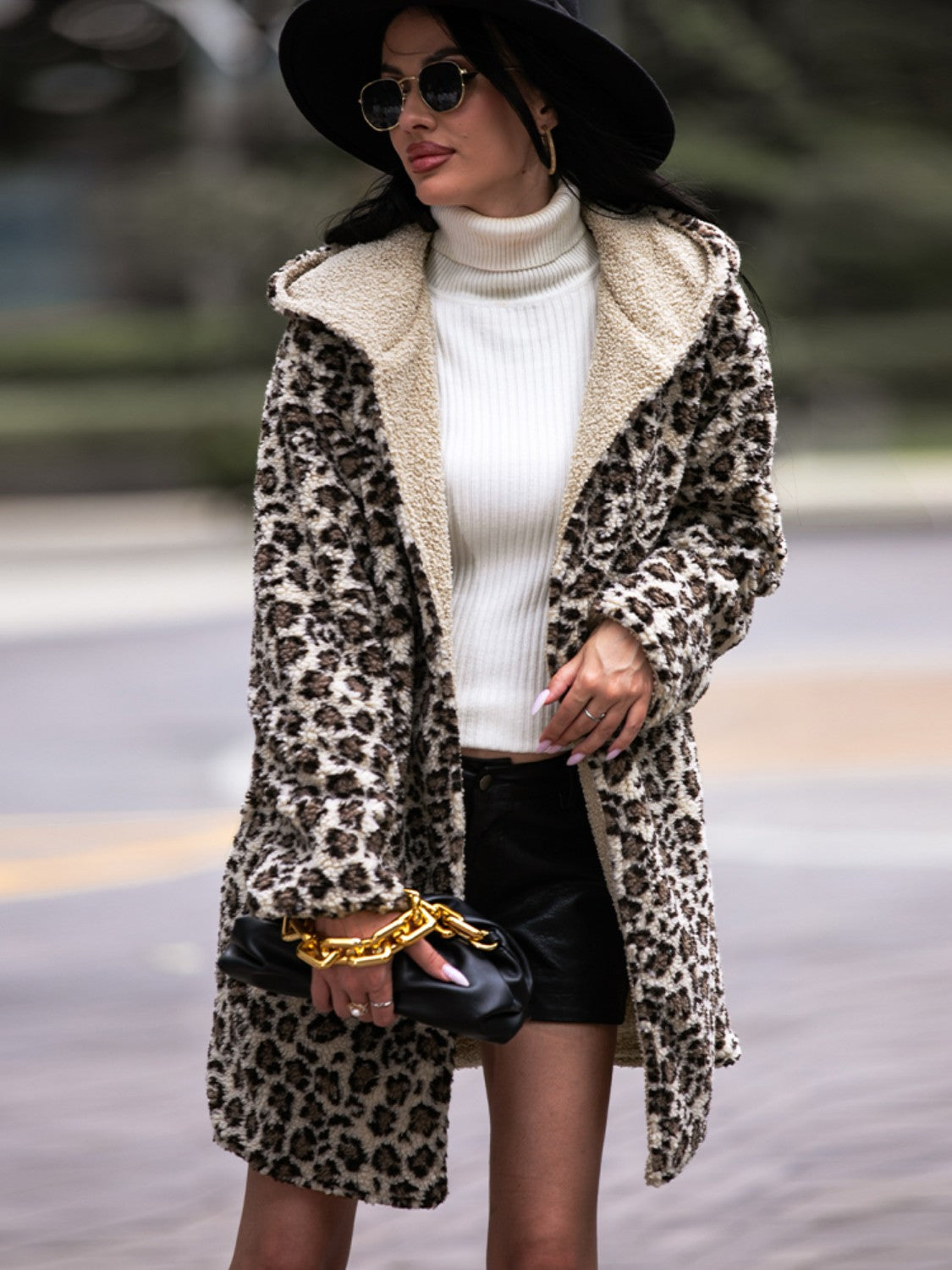 Wild One Leopard Hooded Coat