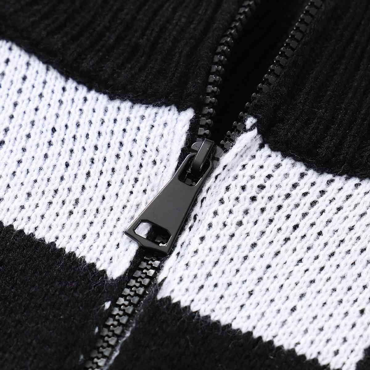 Time To Play Checkered Half Zip Pullover