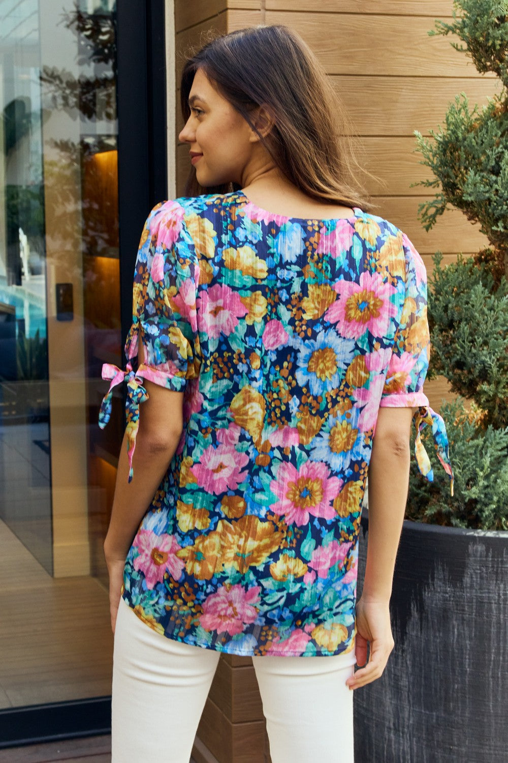 Pretty Petals Floral Tie Detail Blouse