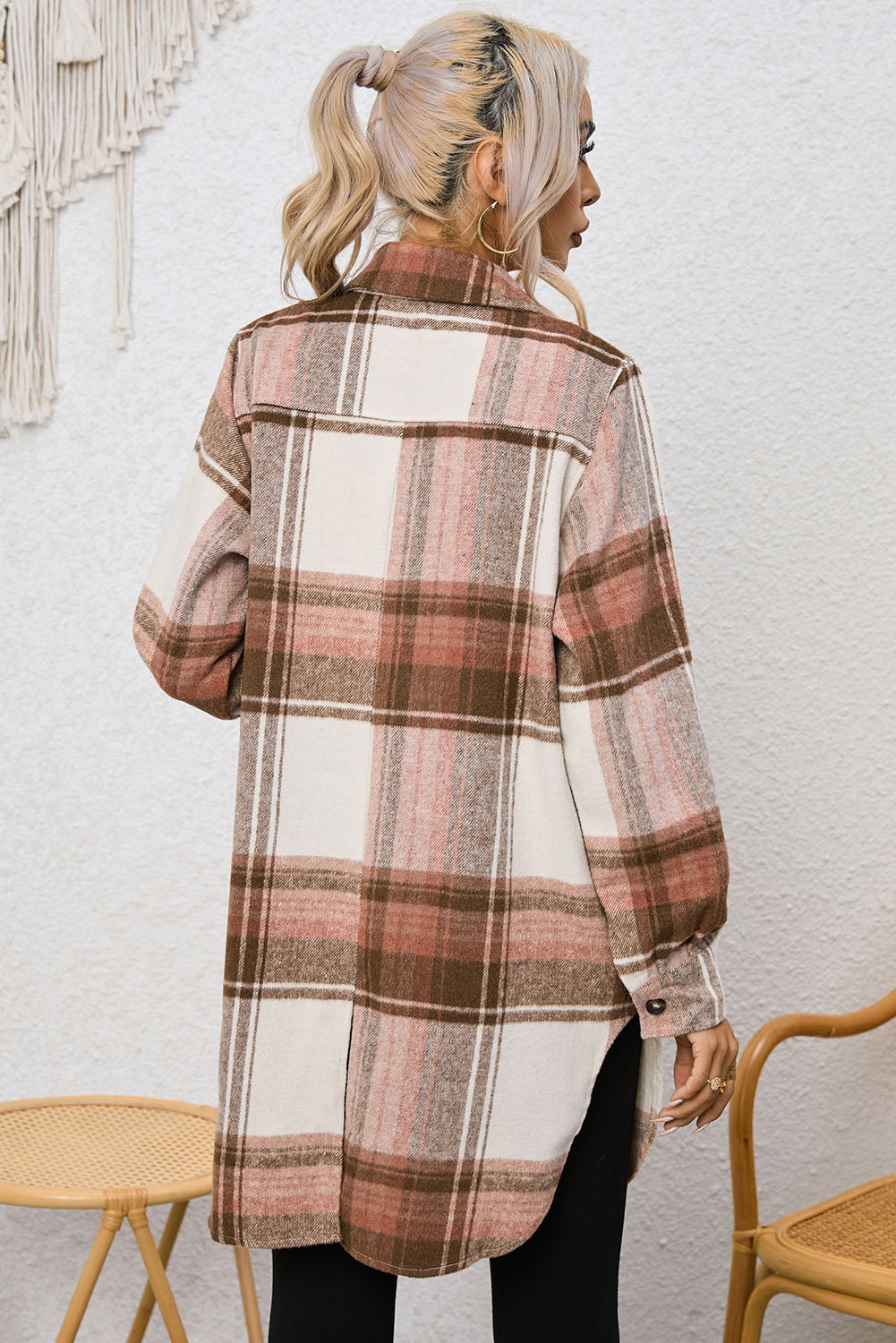 Linden Plaid Longline Jacket