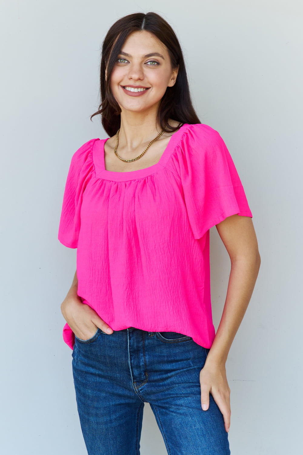 Stay Close Square Neck Blouse