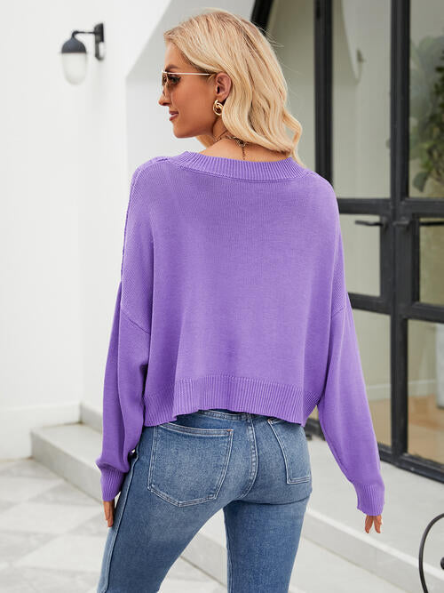 Marlee Eyelet Button Front Long Sleeve Cardigan