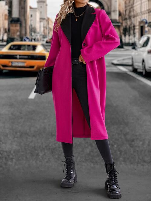 Mariana Collared Neck Buttoned Longline Coat