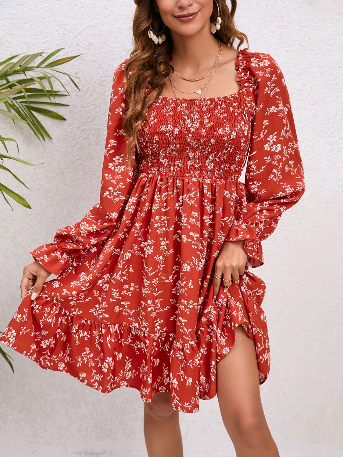 Inara Floral Smocked Mini Dress