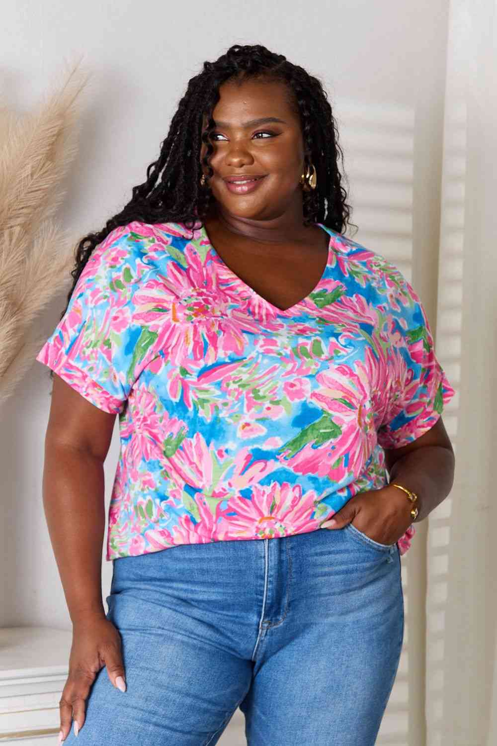 Mila Floral V-Neck Blouse