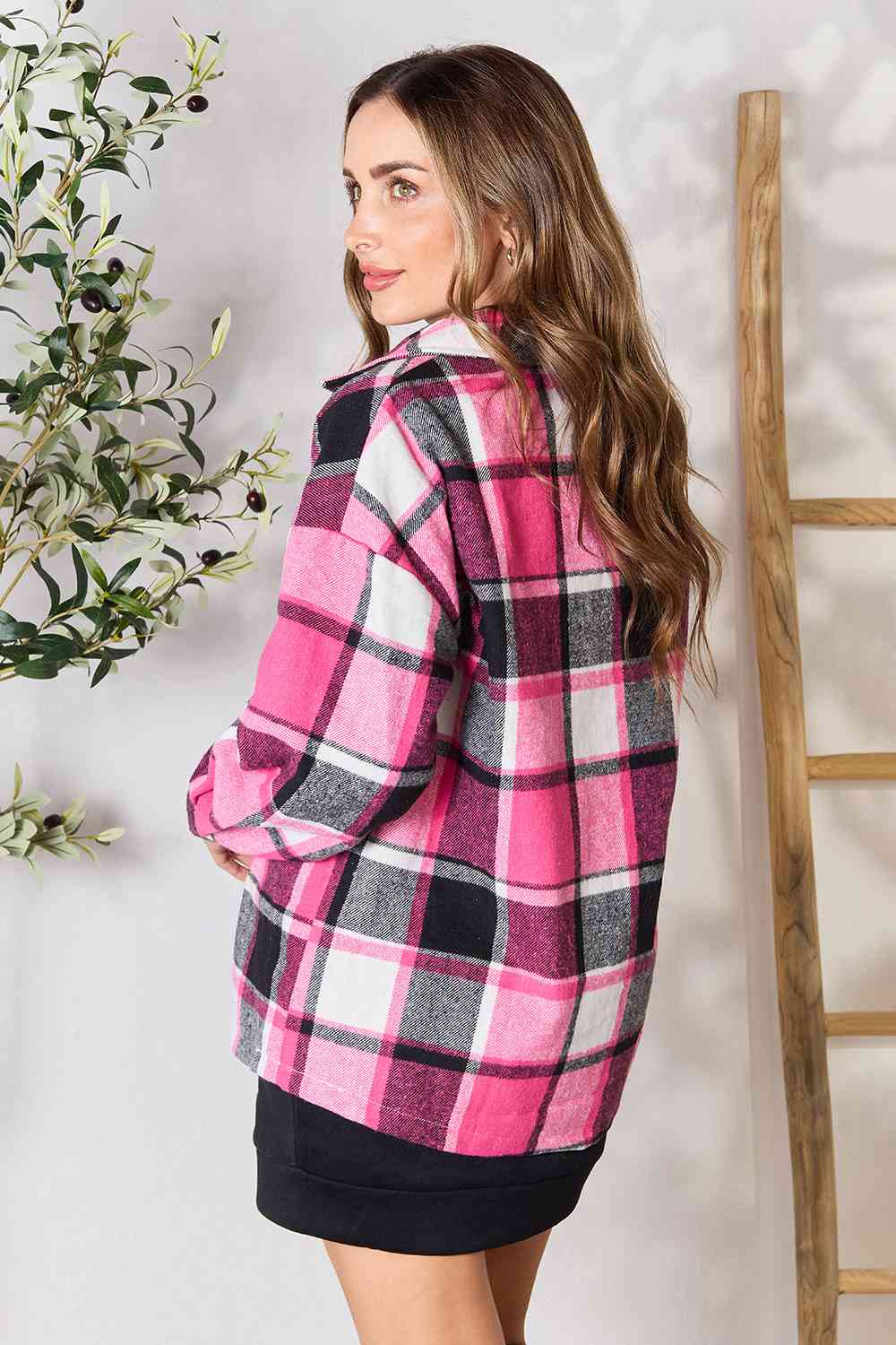 Kayla Plaid Button Up Jacket