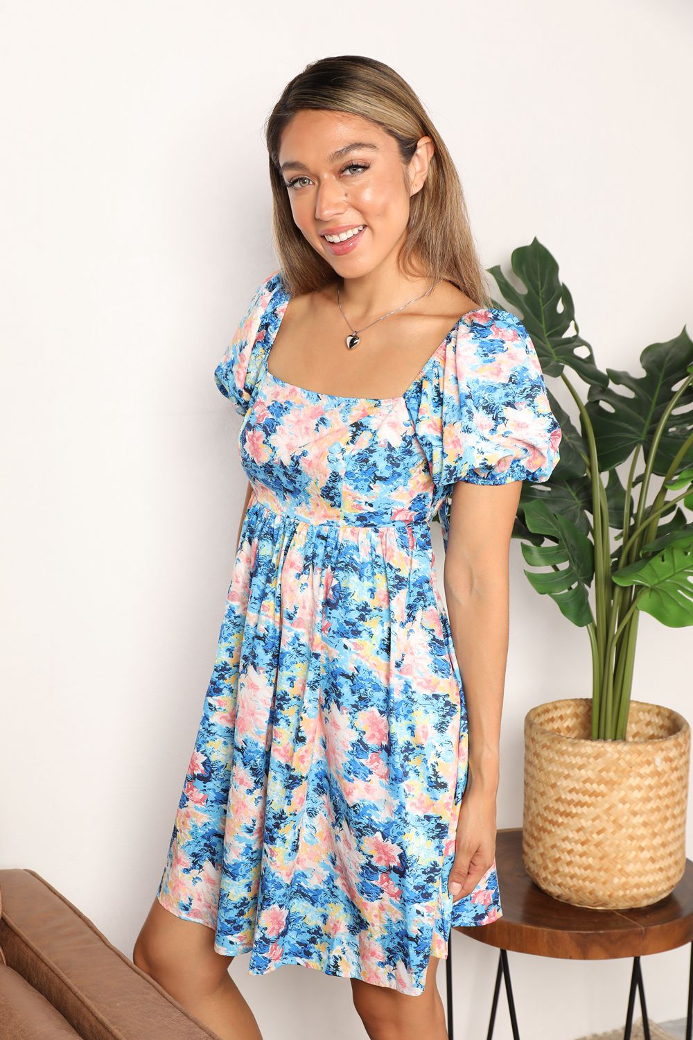 Sarah Floral Puff Sleeve Mini Dress
