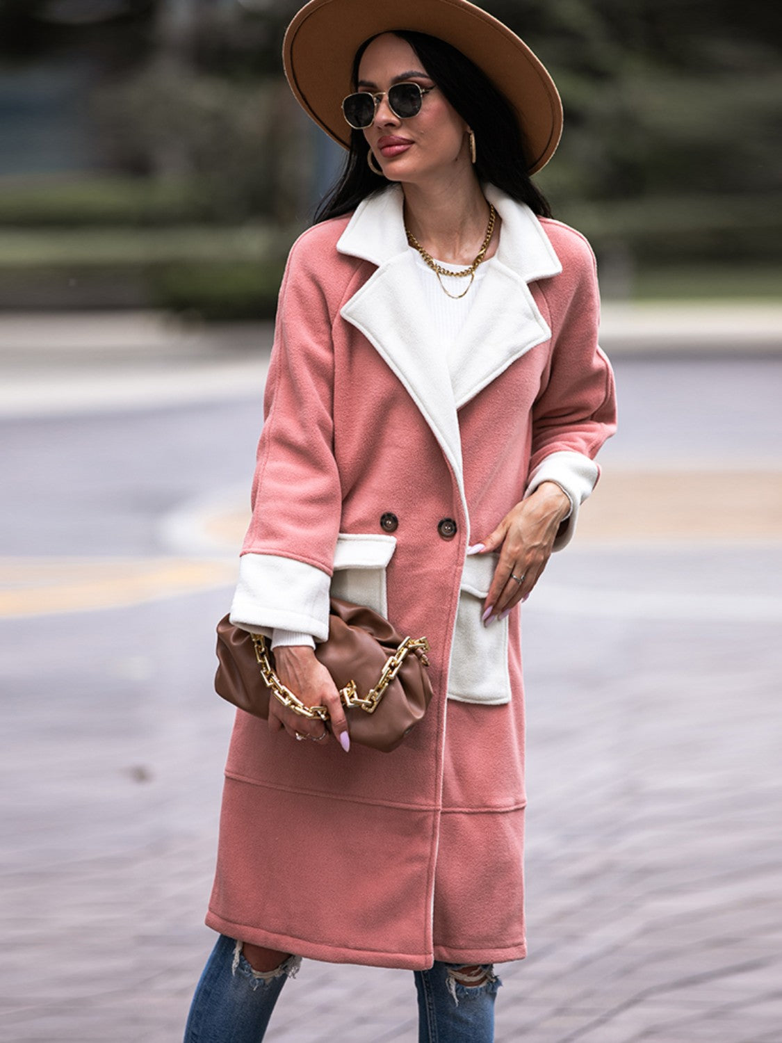 Go With It Contrast Lapel Coat