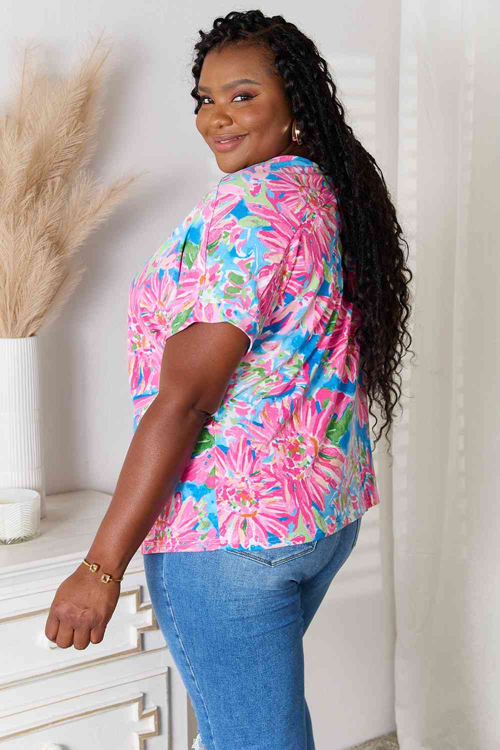 Mila Floral V-Neck Blouse