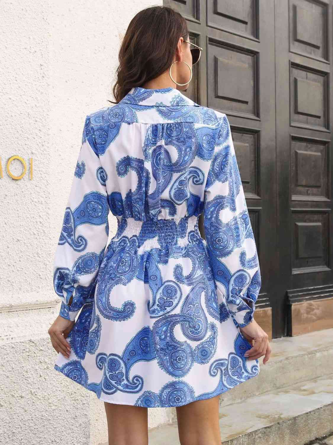 Debra Paisley Smocked Dress