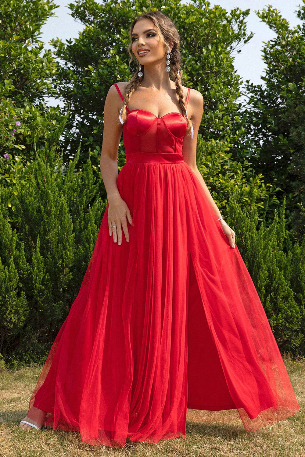 Ruby Sweetheart Maxi Split Dress