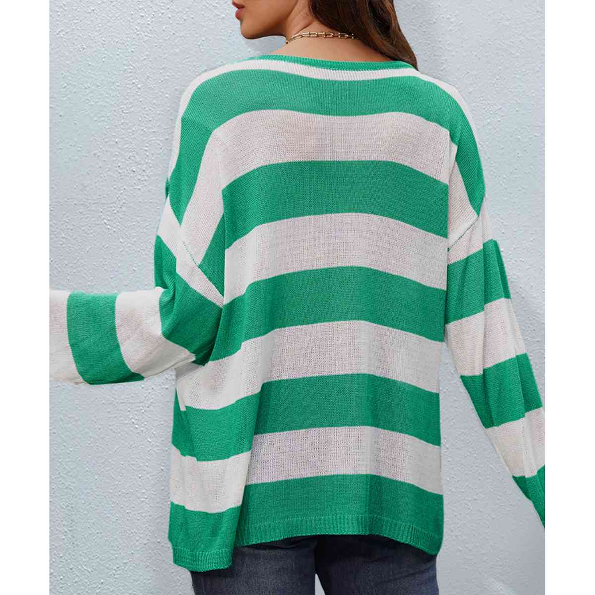Livia Striped Boat Neck Sweater